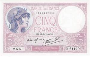 5 Francs 1939